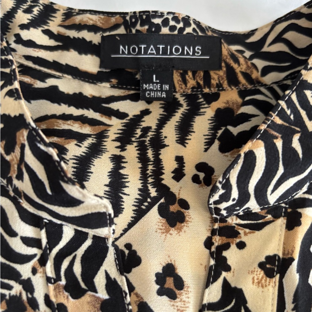 Notations Women’s Animal Patchwork Print Sleevele… - image 3